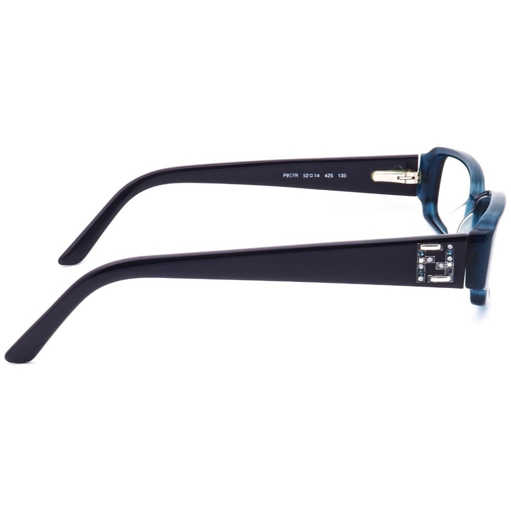 NWOT FENDI Women's Eyeglasses F957R 425 Blue with Crystal FF Rectangular Frame - Picture 4 of 11